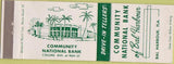 Matchbook Cover - Community National Bank Bal Harbour FL