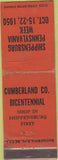 Matchbook Cover - Shippensburg PA Week 1950 WEAR