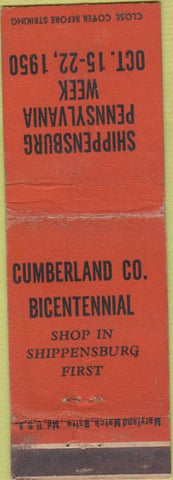 Matchbook Cover - Shippensburg PA Week 1950 WEAR