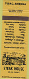 Matchbook Cover - Steak House Tubac AZ