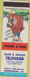 Matchbook Cover - Pugliese TV Harrisburg PA hillbilly outhouse