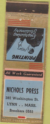Matchbook Cover - Nichols Press Lynn MA WORN