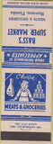 Matchbook Cover - Bass's Super Market Havana FL