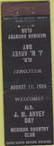 Matchbook Cover - JM Arvey Day Medinah Country Club WEAR