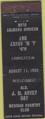 Matchbook Cover - JM Arvey Day Medinah Country Club WEAR