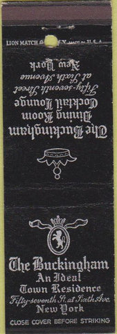 Matchbook Cover - The Buckingham New York City