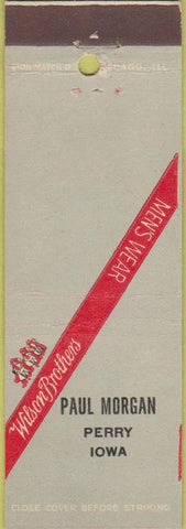 Matchbook Cover - Wilson Brothers Men's clothes Perry IA