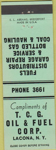 Matchbook Cover - TCG Oil Fuel Corp Lacona NY