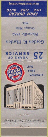 Matchbook Cover - Farm Bureau Insurance Owings Mills MD