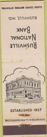 Matchbook Cover - Rushville National Bank Rushville IN