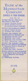 Matchbook Cover - Bank of Manhattan Co New York City