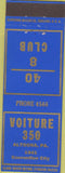Matchbook Cover - Voiture 350 Altoona PA 40/8 Club