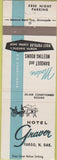 Matchbook Cover - Hotel Graver Fargo ND