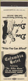 Matchbook Cover - Columbia Hotel Wenatchee WA
