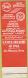Matchbook Cover - Master Builders of Iowa Des Moines