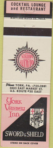 Matchbook Cover - York Valley Inn PA