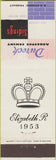 Matchbook Cover - Queen Elizabeth 1953 New Zealand Durock Cement Siding