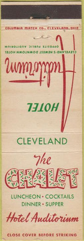 Matchbook Cover - Hotel Auditorium Cleveland OH