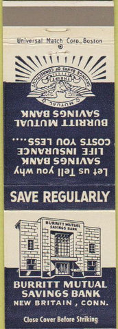 Matchbook Cover - Burritt Mutual Savings Bank New Britain CT