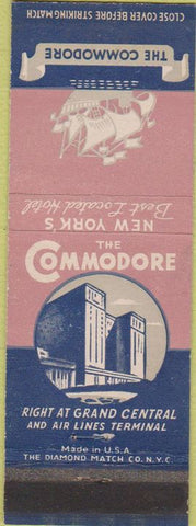 Matchbook Cover - Commodore Hotel New York City