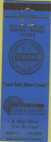 Matchbook Cover - Harvey Federal Savings Loan IL