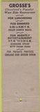 Matchbook Cover - Grosse's Restaurant Cleveland OH