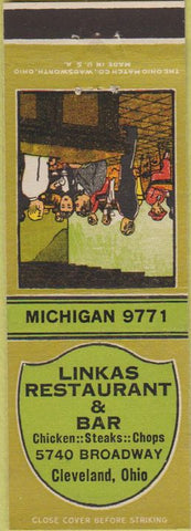 Matchbook Cover - Linkas Restaurant Cleveland OH