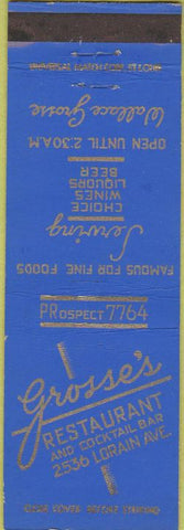 Matchbook Cover - Grosse's Restaurant Cleveland OH