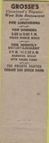 Matchbook Cover - Grosse's Restaurant Cleveland OH