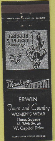 Matchbook Cover - Erwin Women's clothes Girlie New York City?
