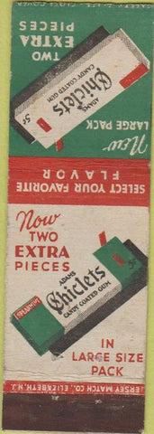 Matchbook Cover - Chicklets Gum Jersey Match Safety First