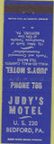 Matchbook Cover - Judy's Motel Bedford PA