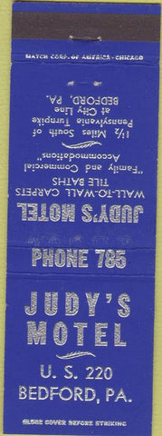 Matchbook Cover - Judy's Motel Bedford PA