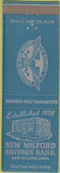 Matchbook Cover - New Milford Savings Bank CT