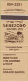 Matchbook Cover - Brookville Kraker Barrel Grocery Canada