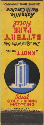 Matchbook Cover - Battery Park Hotel Asheville NC WEAR deco