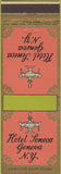 Matchbook Cover - Hotel Seneca Geneva NY