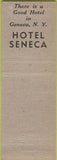 Matchbook Cover - Hotel Seneca Geneva NY