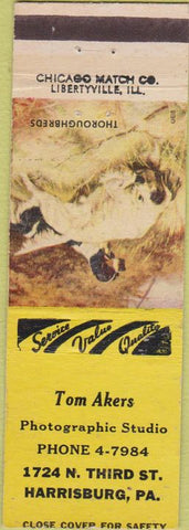 Matchbook Cover - Tom Akers Photo Studio Harrisburg PA
