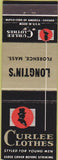 Matchbook Cover - Curlee Clothes Longtin's Florence MA