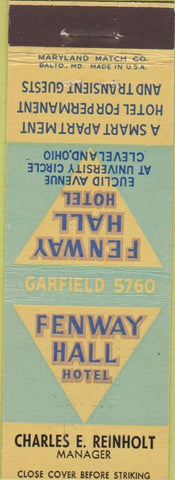 Matchbook Cover - Fenway Hall Hotel Cleveland OH