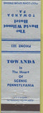 Matchbook Cover - David Wilmot Hotel Towanda PA