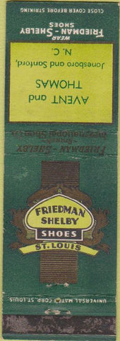 Matchbook Cover - Freidman Shoes Jonesboro Sanford NC WEAR