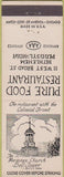 Matchbook Cover - Pure Food Restaurant Bethlehem PA