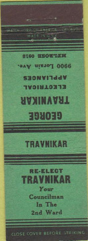 Matchbook Cover - George Travnikar Appliances Cleveland?