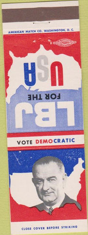 Matchbook Cover - Lyndon B Johnson President Election
