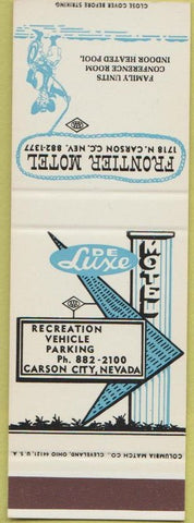 Matchbook Cover - Frontier Motel Carson City NV
