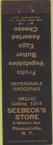Matchbook Cover - Seebeck's Store Pleasantville NY