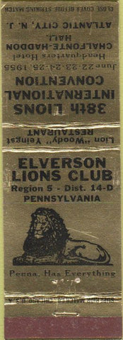 Matchbook Cover - Lions Club Convention Atlantic City NJ PA