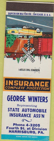 Matchbook Cover - George Winters Insurance Harrisburg PA